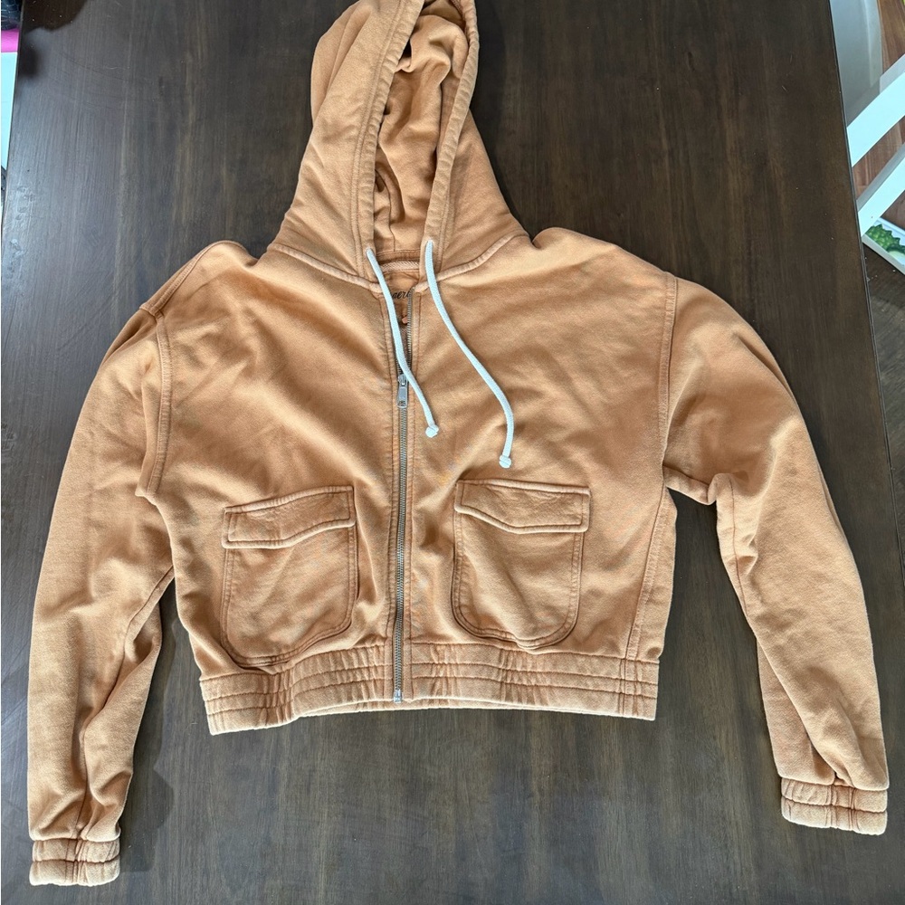 Aerie Tan Utility Jacket with Hood
